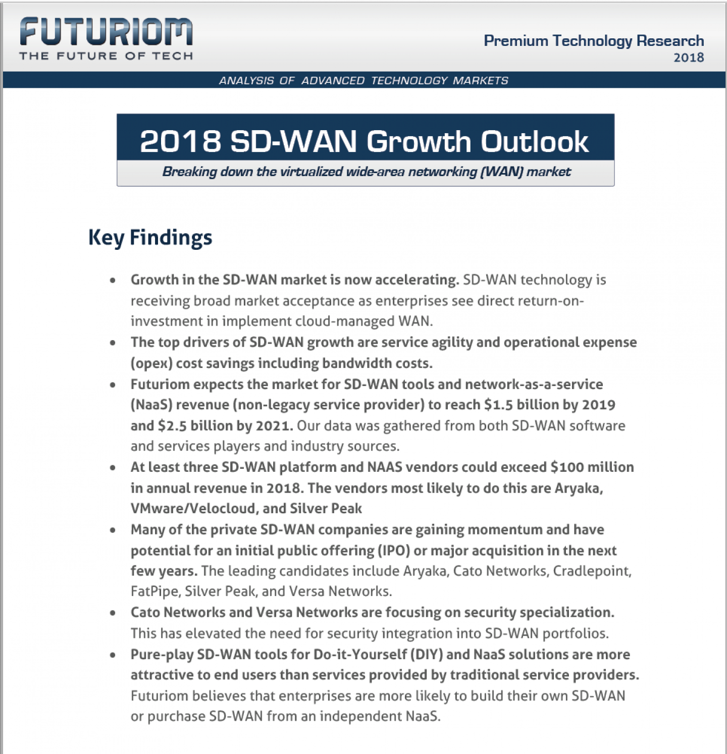 2018 Sd Wan Growth Outlook Cover