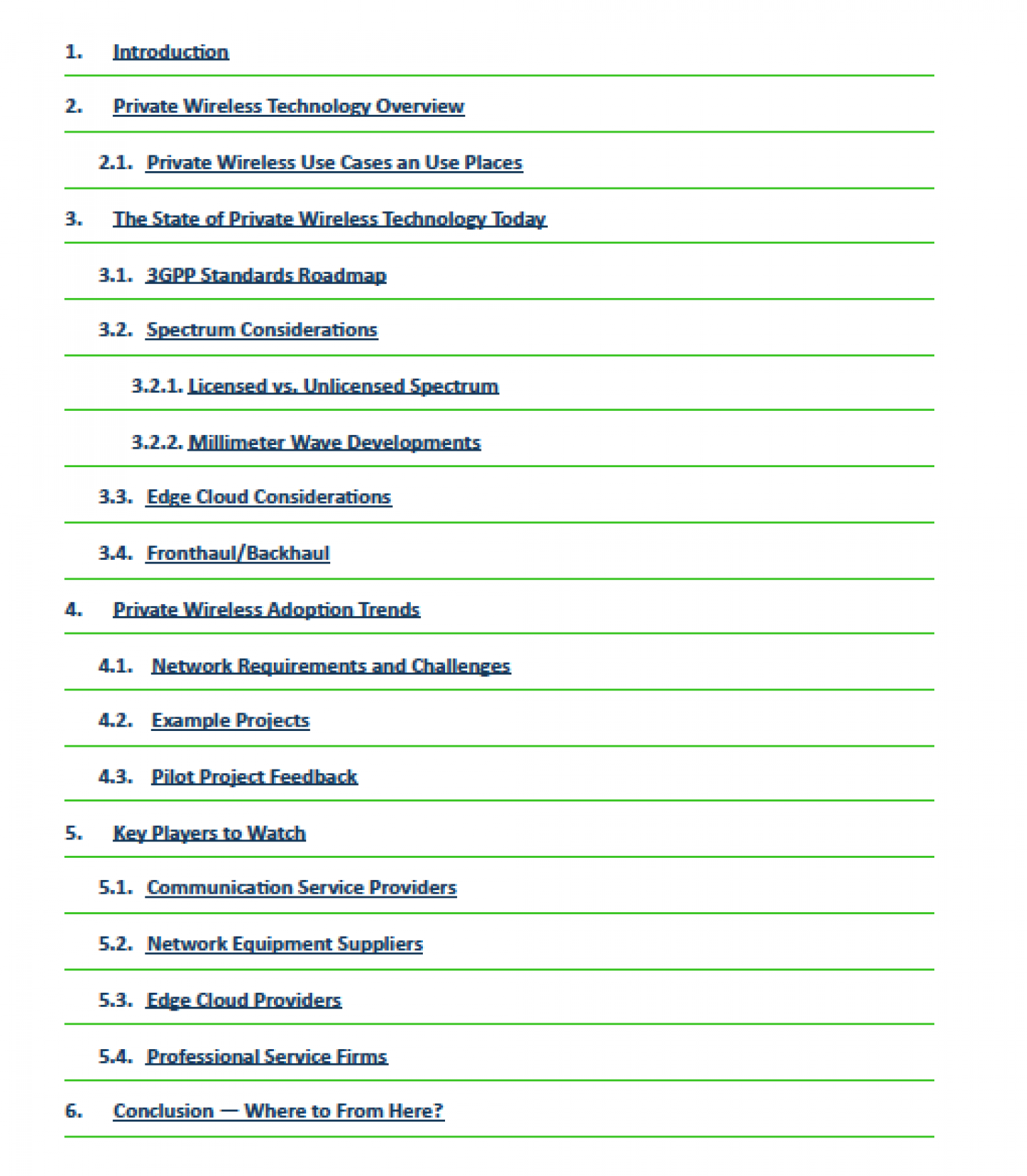 Private Wireless TOC 2021