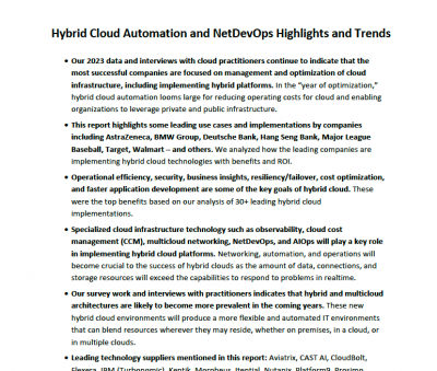 Hybrid Cloud Automation Highlights 2023
