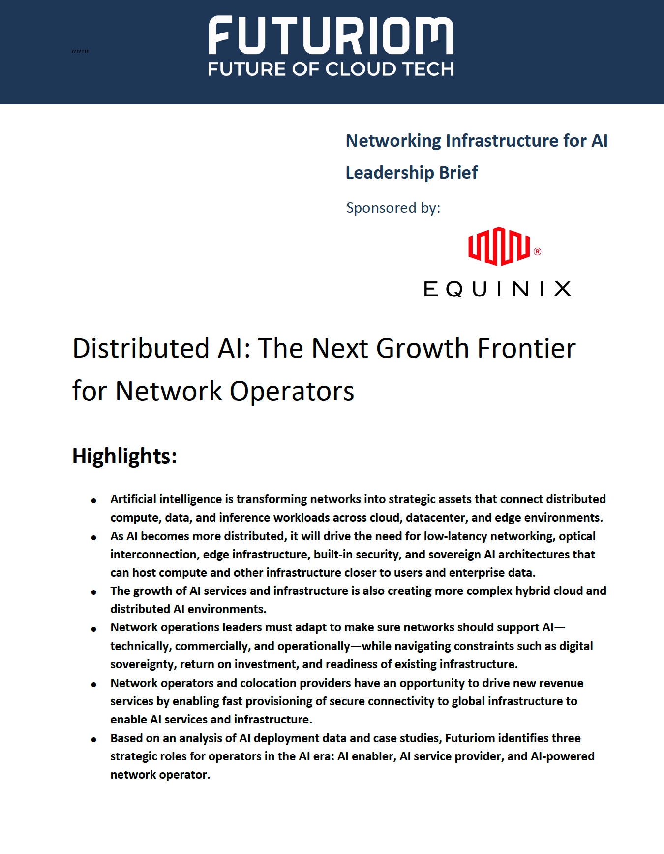 Equinix Distributed AI Cover