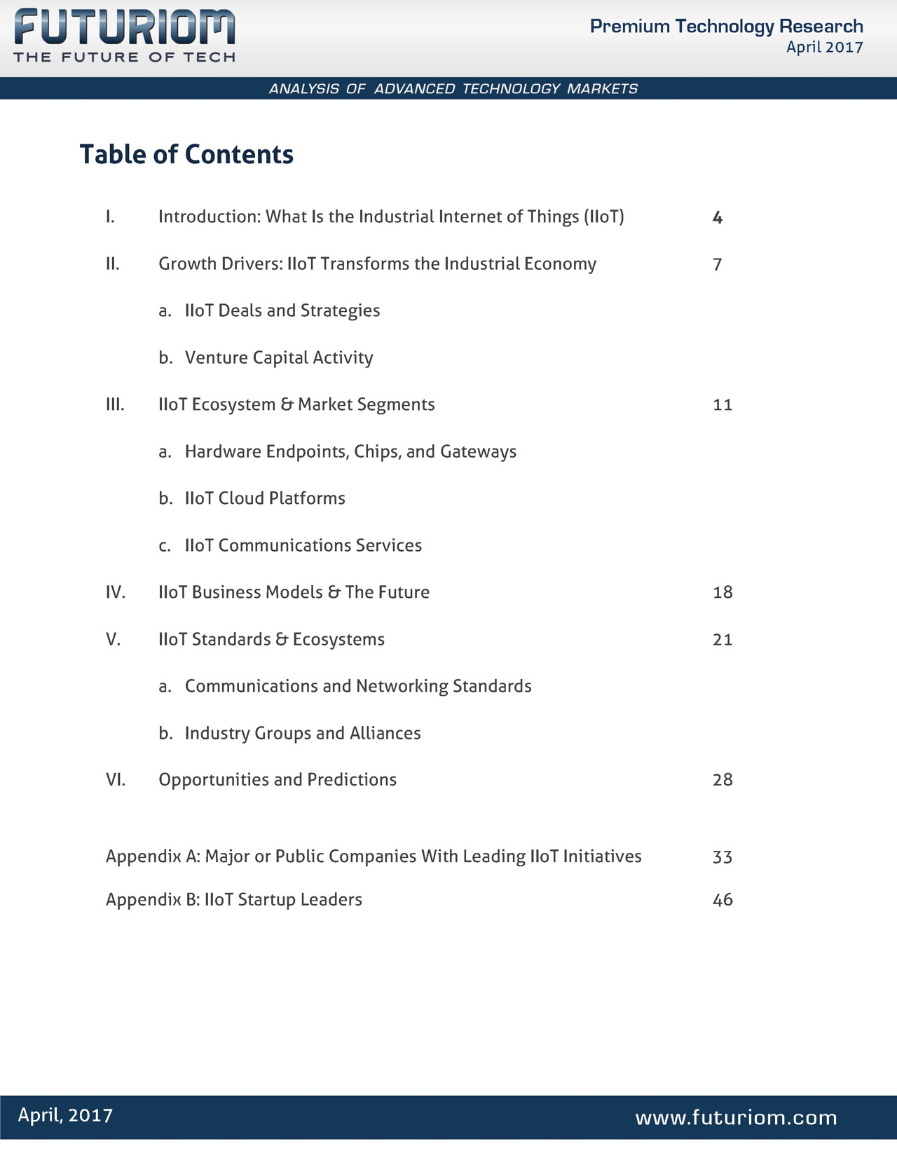 Futuriom Ultimate Iio T Report V2 F Page 03 Toc